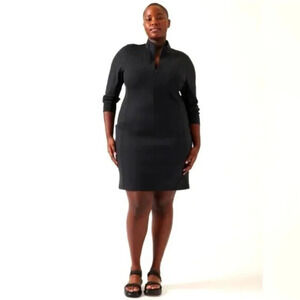 Athleta Delancey Dress Size 3X Black Travel Athleisure Work Athletic Active